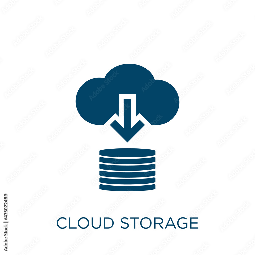 Poster cloud storage vector icon. data filled flat symbol for mobile concept and web design. black upload g