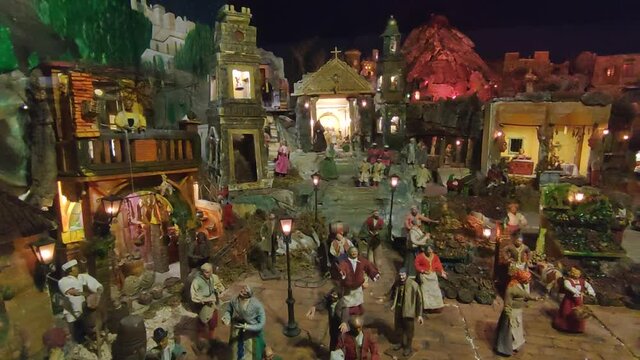 Napoli - Panoramica del presepe nella Chiesa di San Nicola alla Carit&agrave;