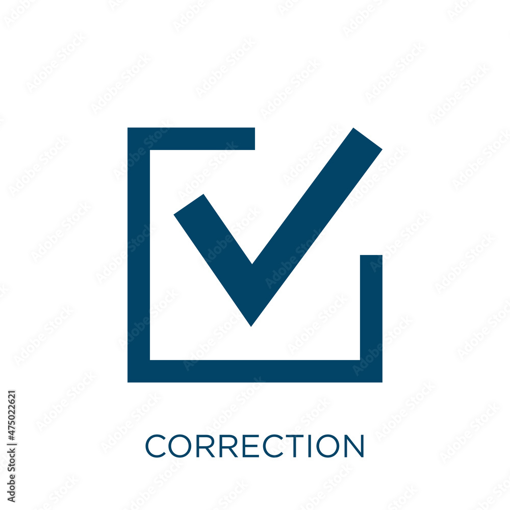 Poster correction vector icon. correct filled flat symbol for mobile concept and web design. black checkmar