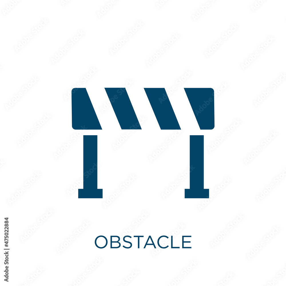 Poster obstacle vector icon. block filled flat symbol for mobile concept and web design. black work glyph i