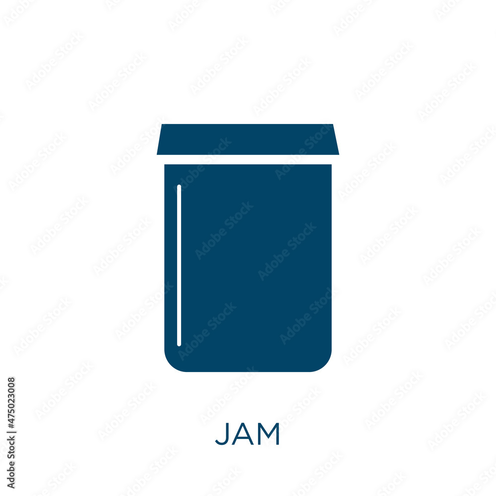 Poster jam vector icon. container filled flat symbol for mobile concept and web design. black jar glyph ico