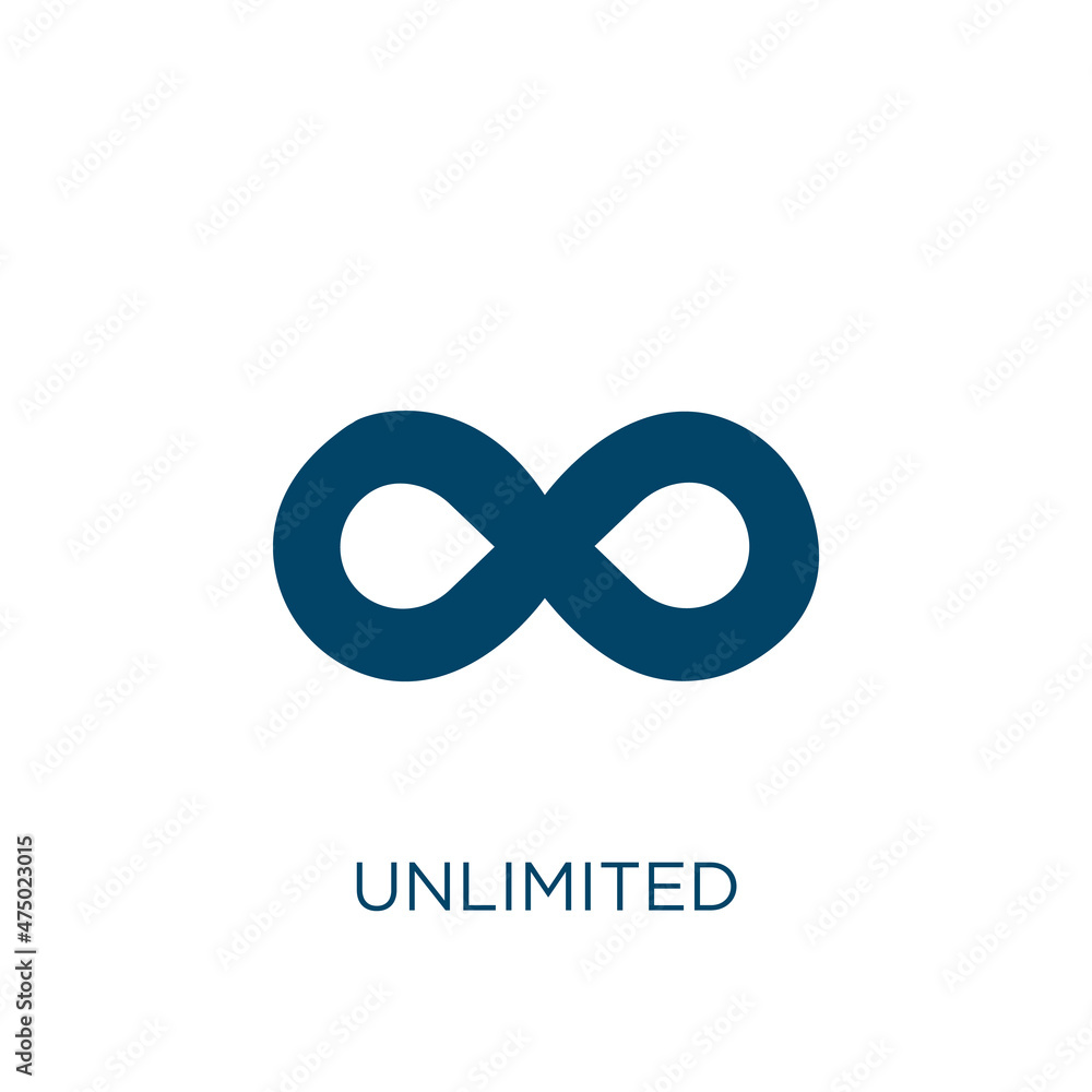 Poster unlimited vector icon. infinite filled flat symbol for mobile concept and web design. black endless 