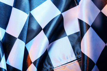 Racing flag as background, closeup view