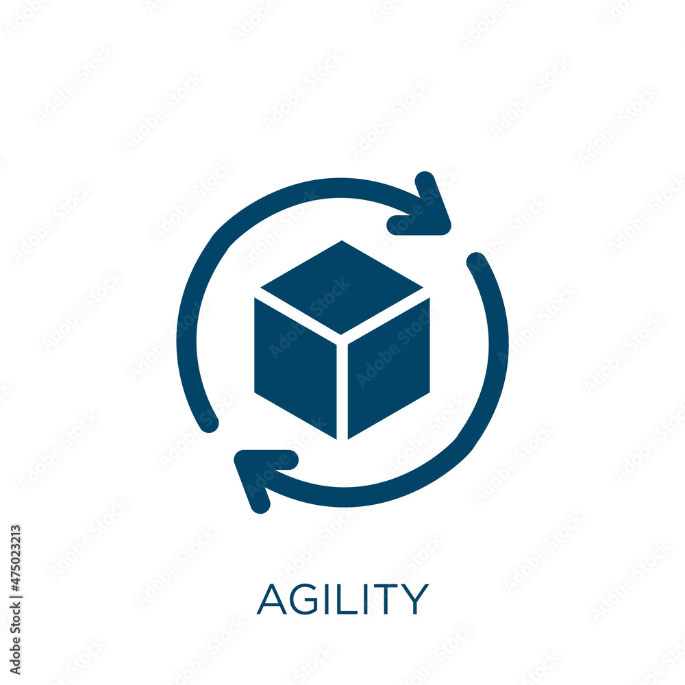 Poster agility vector icon. development filled flat symbol for mobile concept and web design. black process
