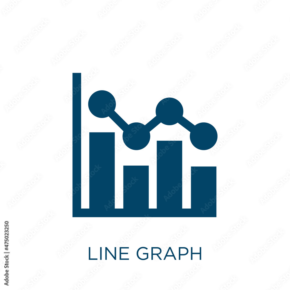 Poster line graph vector icon. graph filled flat symbol for mobile concept and web design. black growth gly