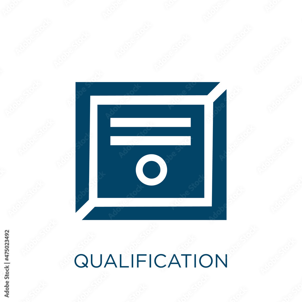 Poster qualification vector icon. template filled flat symbol for mobile concept and web design. black educ