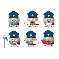 A picture of cheerful gray gummy candy G postman cartoon design concept