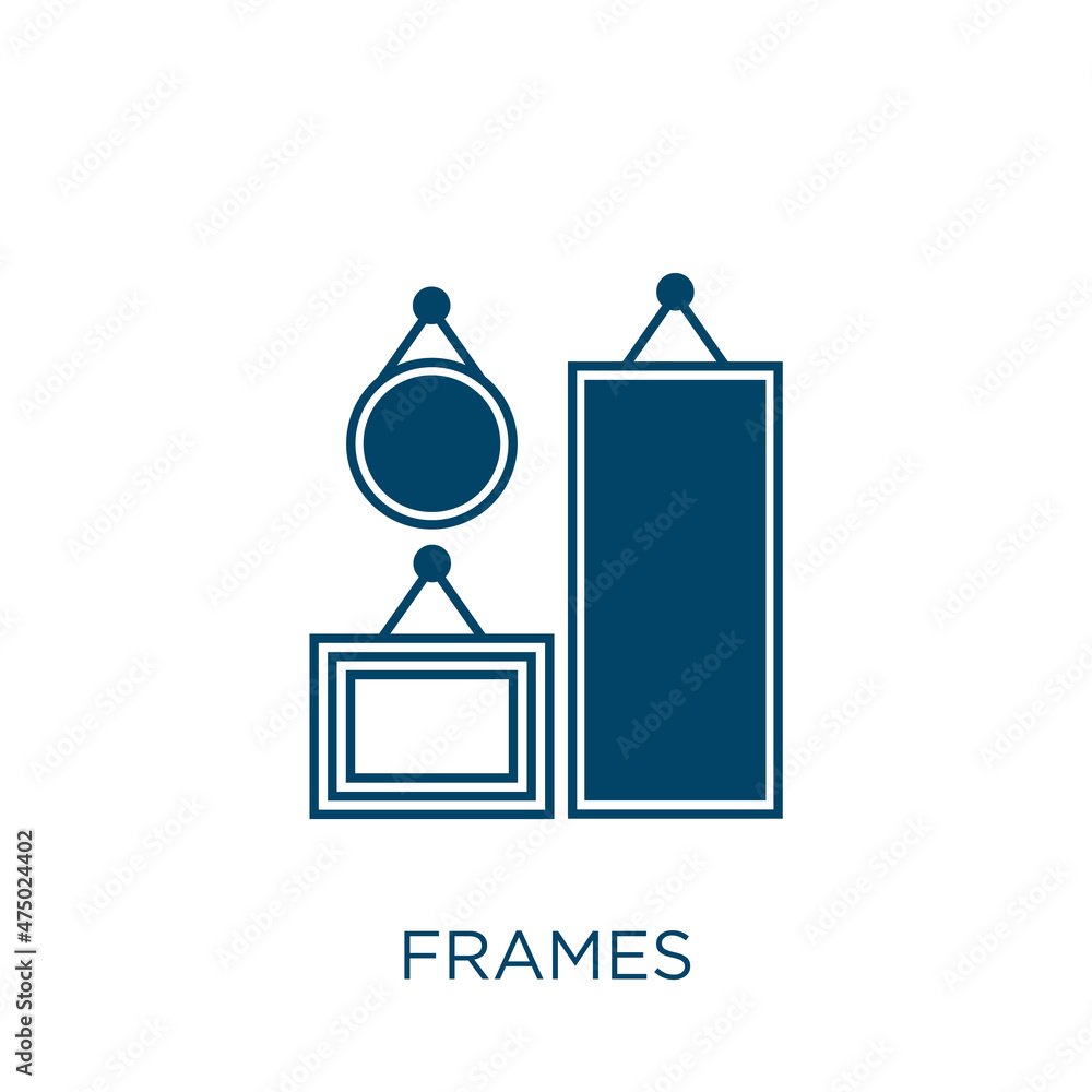 Poster frames vector icon. frame filled flat symbol for mobile concept and web design. black template glyph