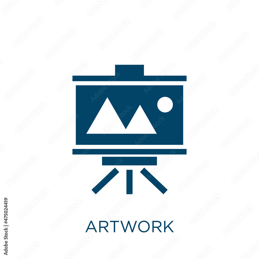 Poster artwork vector icon. image filled flat symbol for mobile concept and web design. black collection gl