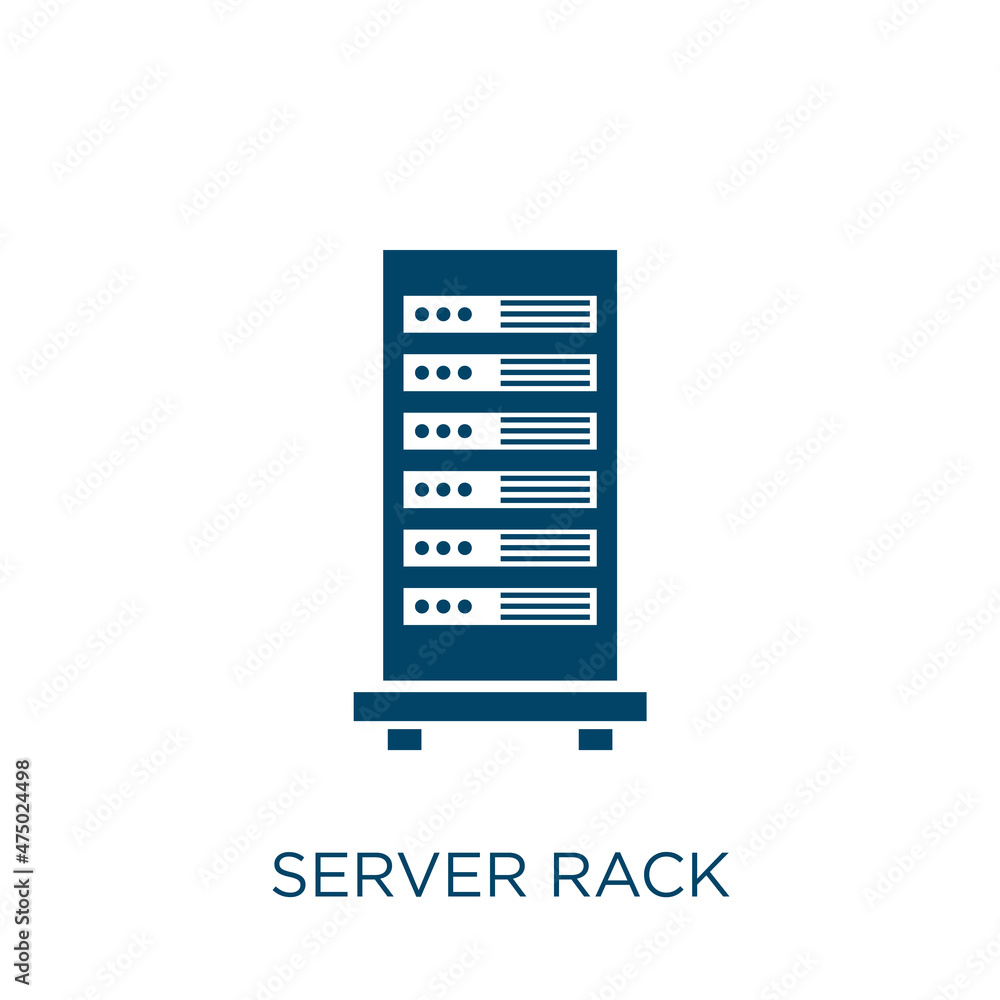 Poster server rack vector icon. server filled flat symbol for mobile concept and web design. black computer