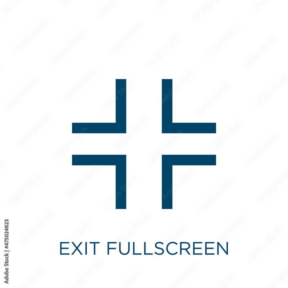 Poster exit fullscreen vector icon. exit filled flat symbol for mobile concept and web design. black fullsc