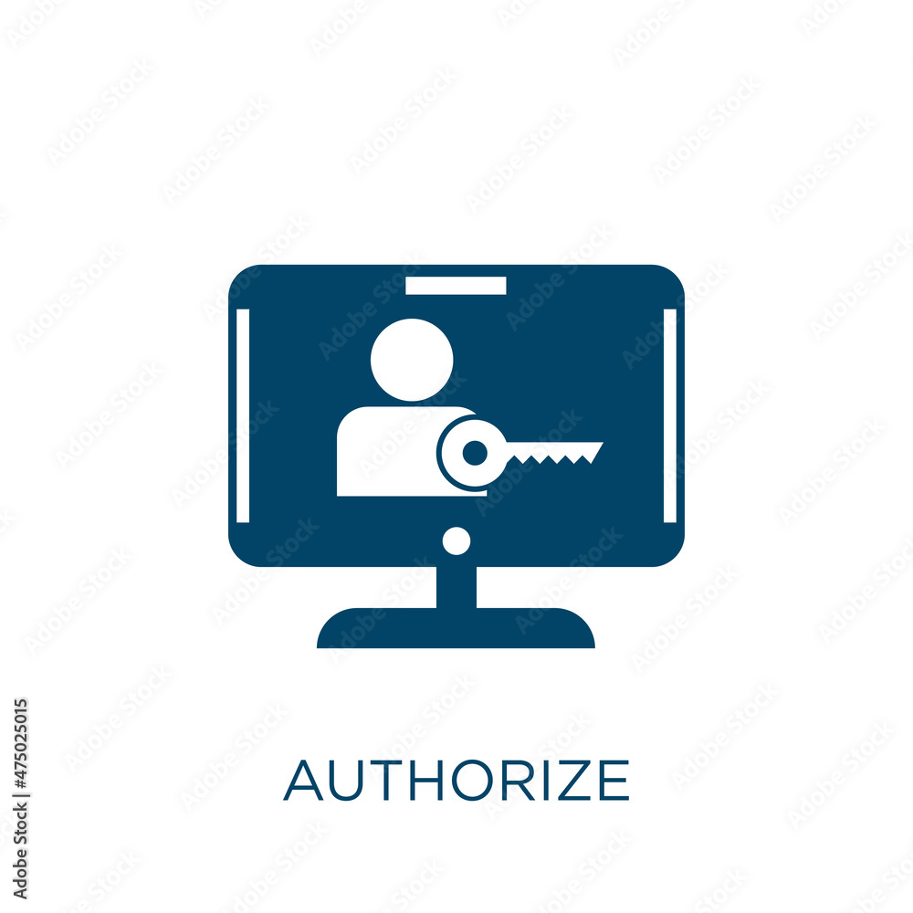 Poster authorize vector icon. security filled flat symbol for mobile concept and web design. black protecti
