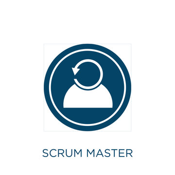 scrum master vector icon. development filled flat symbol for mobile concept and web design. Black method glyph icon. Isolated sign, logo illustration. Vector graphics.
