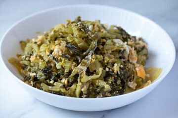 Fried Pickle Cabbage With Egg Recipes.Thai food