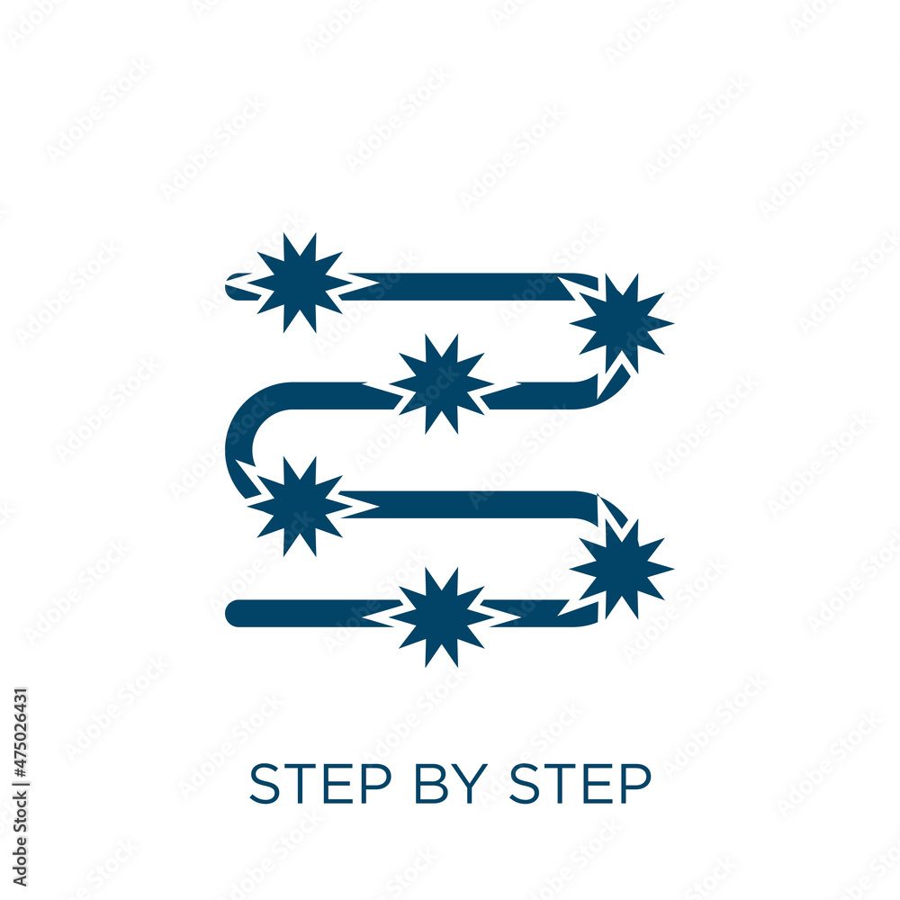 Aufkleber step by step vector icon. number filled flat symbol for mobile concept and web design. black step gl