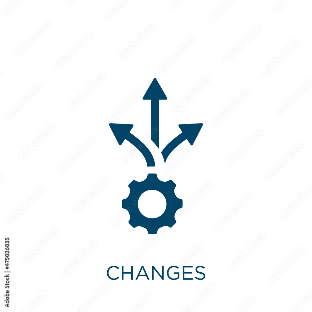 Poster changes vector icon. change filled flat symbol for mobile concept and web design. black business gly