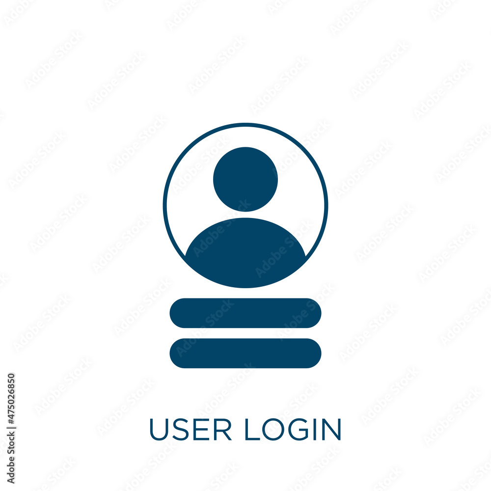 Poster user login vector icon. login filled flat symbol for mobile concept and web design. black user glyph