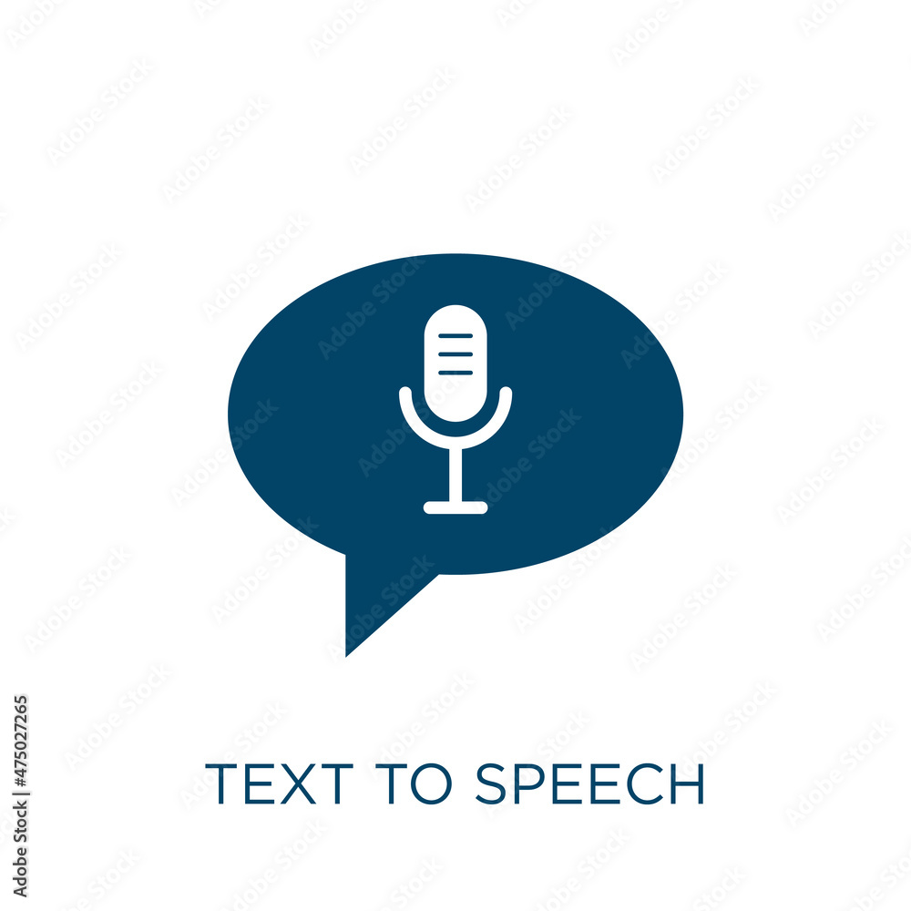 Aufkleber text to speech vector icon. text filled flat symbol for mobile concept and web design. black communi
