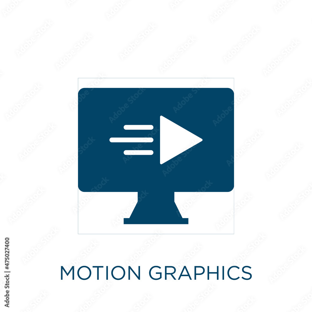 Poster motion graphics vector icon. motion filled flat symbol for mobile concept and web design. black circ