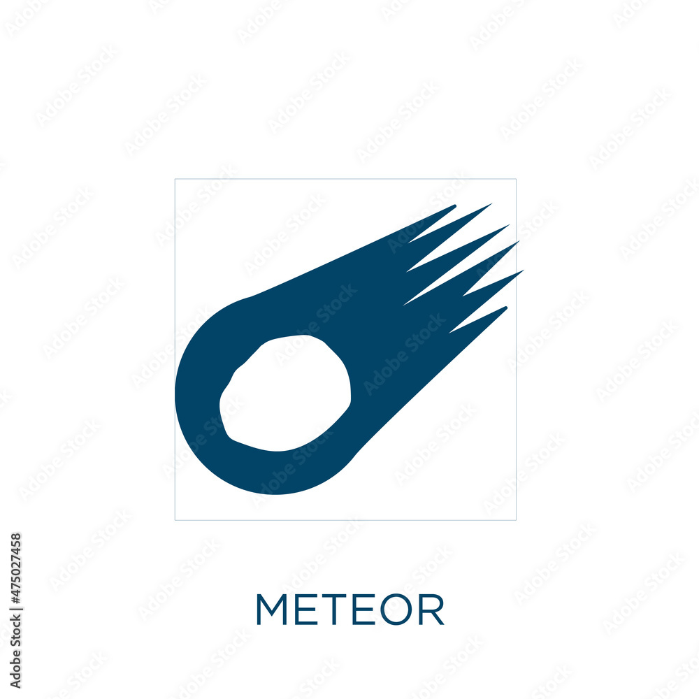 Poster meteor vector icon. space filled flat symbol for mobile concept and web design. black comet glyph ic