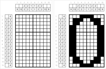 Alphabet o Lowercase Nonogram Pixel Art M_2112001