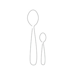 Spoon silhouette line drawing vector illustration