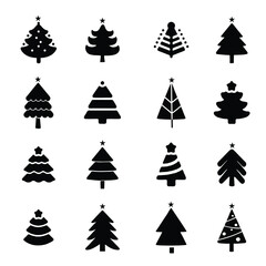 Christmas Tree vector Icon Set