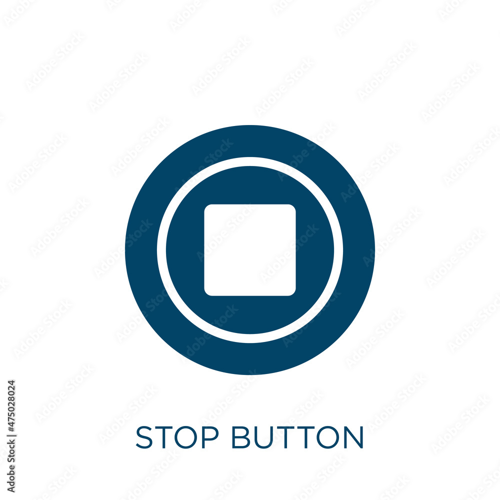 Aufkleber stop button vector icon. button filled flat symbol for mobile concept and web design. black stop gly