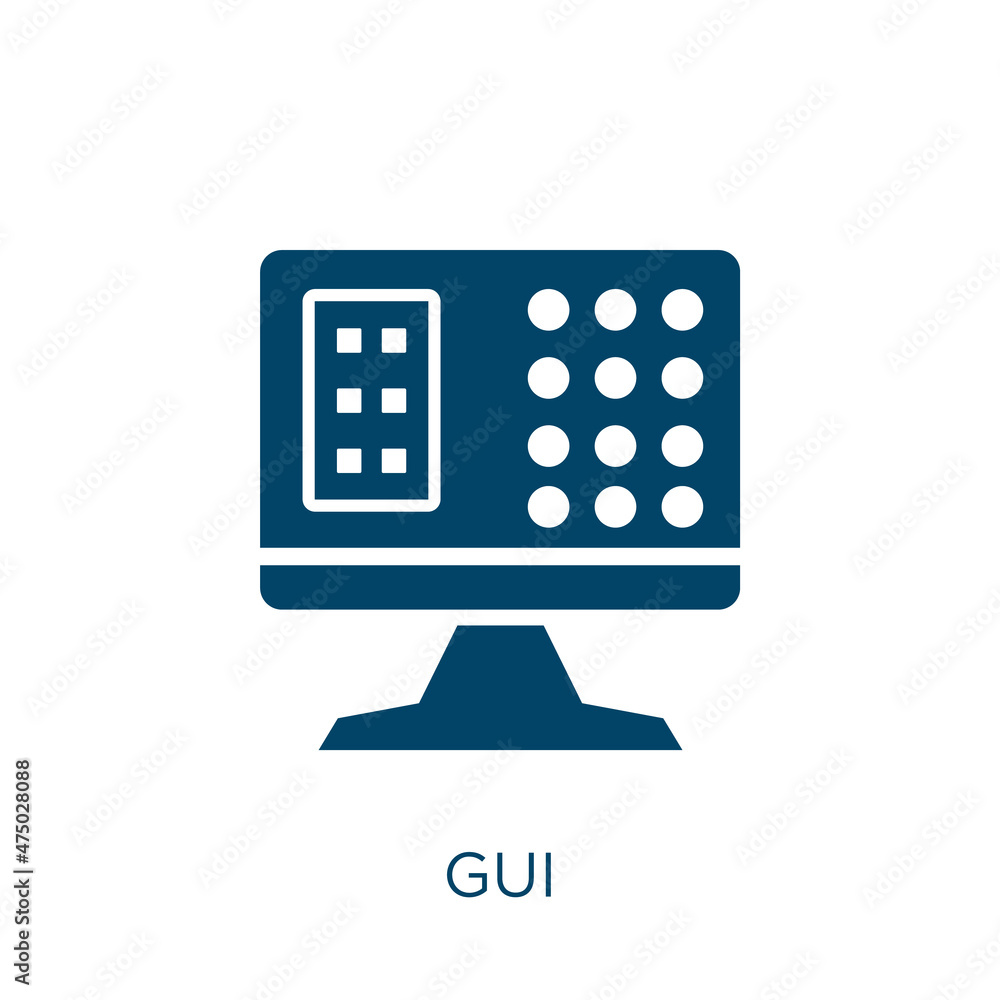 Poster gui vector icon. template filled flat symbol for mobile concept and web design. black screen glyph i