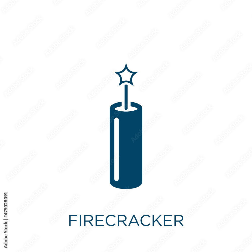 Poster firecracker vector icon. year filled flat symbol for mobile concept and web design. black new glyph 
