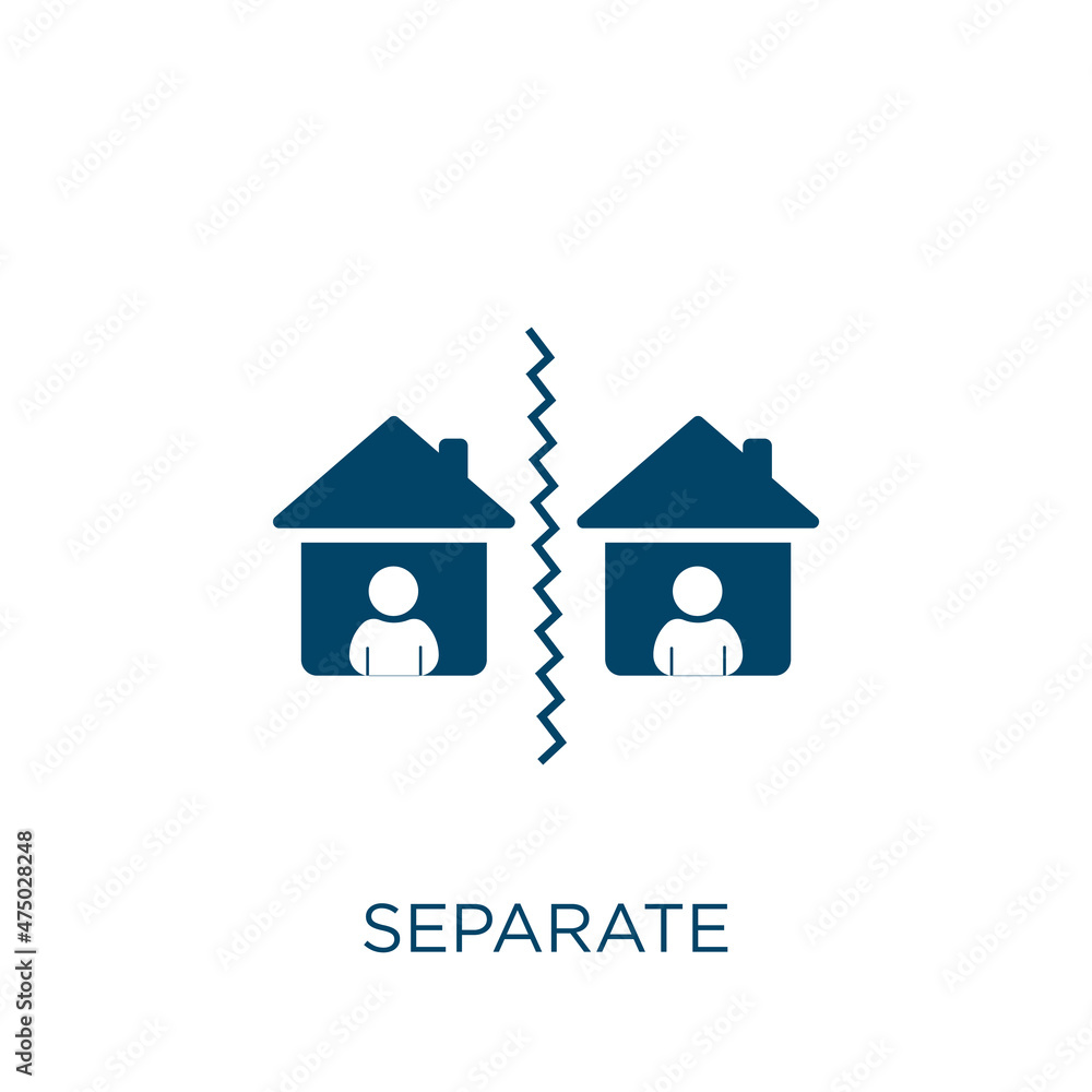 Poster separate vector icon. separation filled flat symbol for mobile concept and web design. black busines