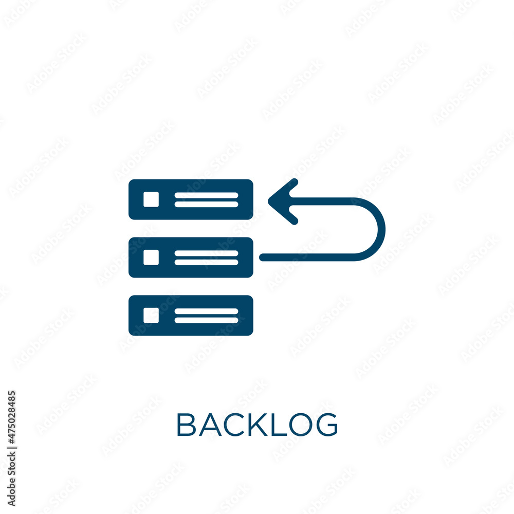 Poster backlog vector icon. development filled flat symbol for mobile concept and web design. black busines