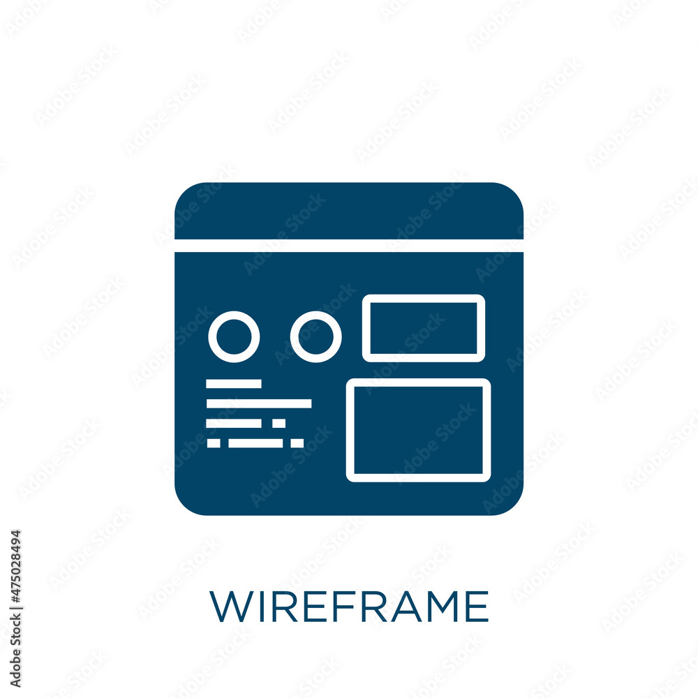 Poster wireframe vector icon. development filled flat symbol for mobile concept and web design. black inter