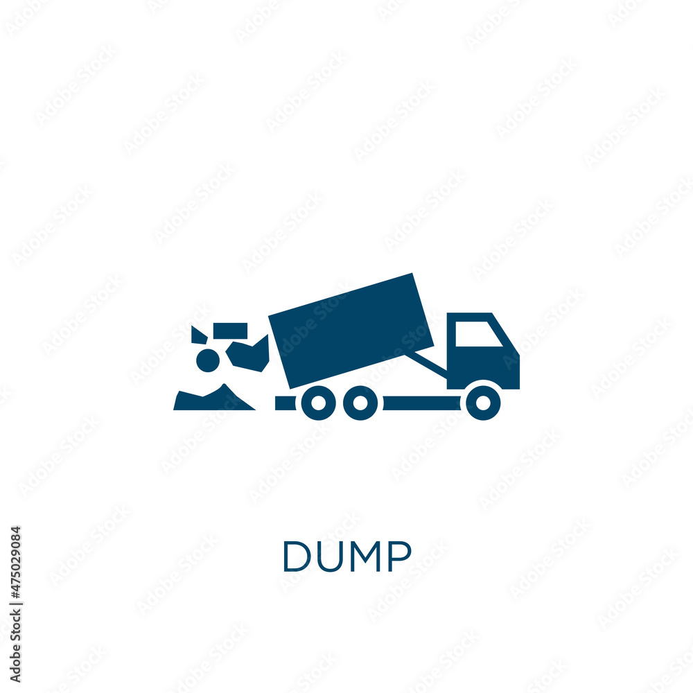 Poster dump vector icon. container filled flat symbol for mobile concept and web design. black bin glyph ic