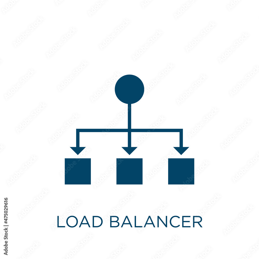 Poster load balancer vector icon. load filled flat symbol for mobile concept and web design. black balance 