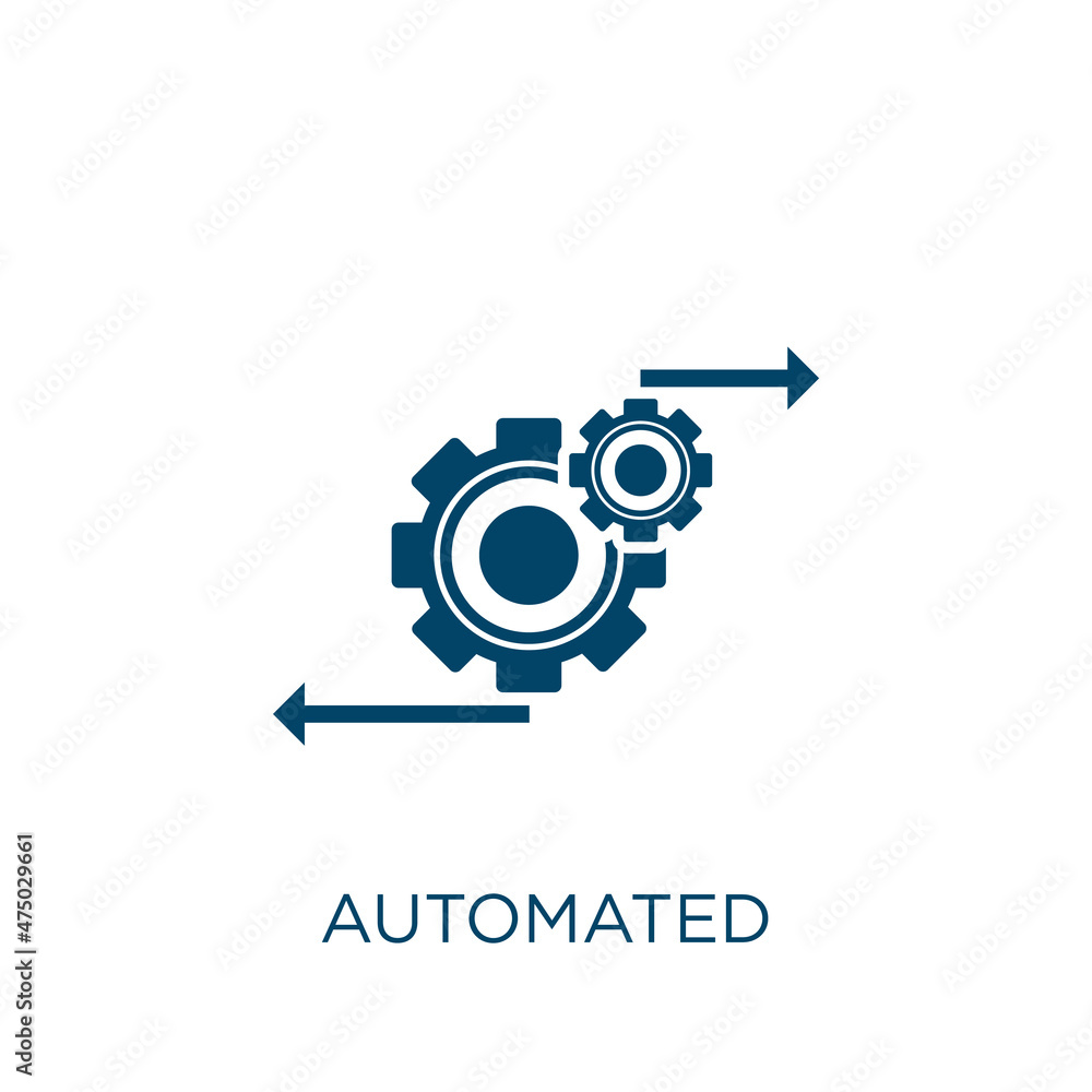 Aufkleber automated vector icon. automation filled flat symbol for mobile concept and web design. black techno
