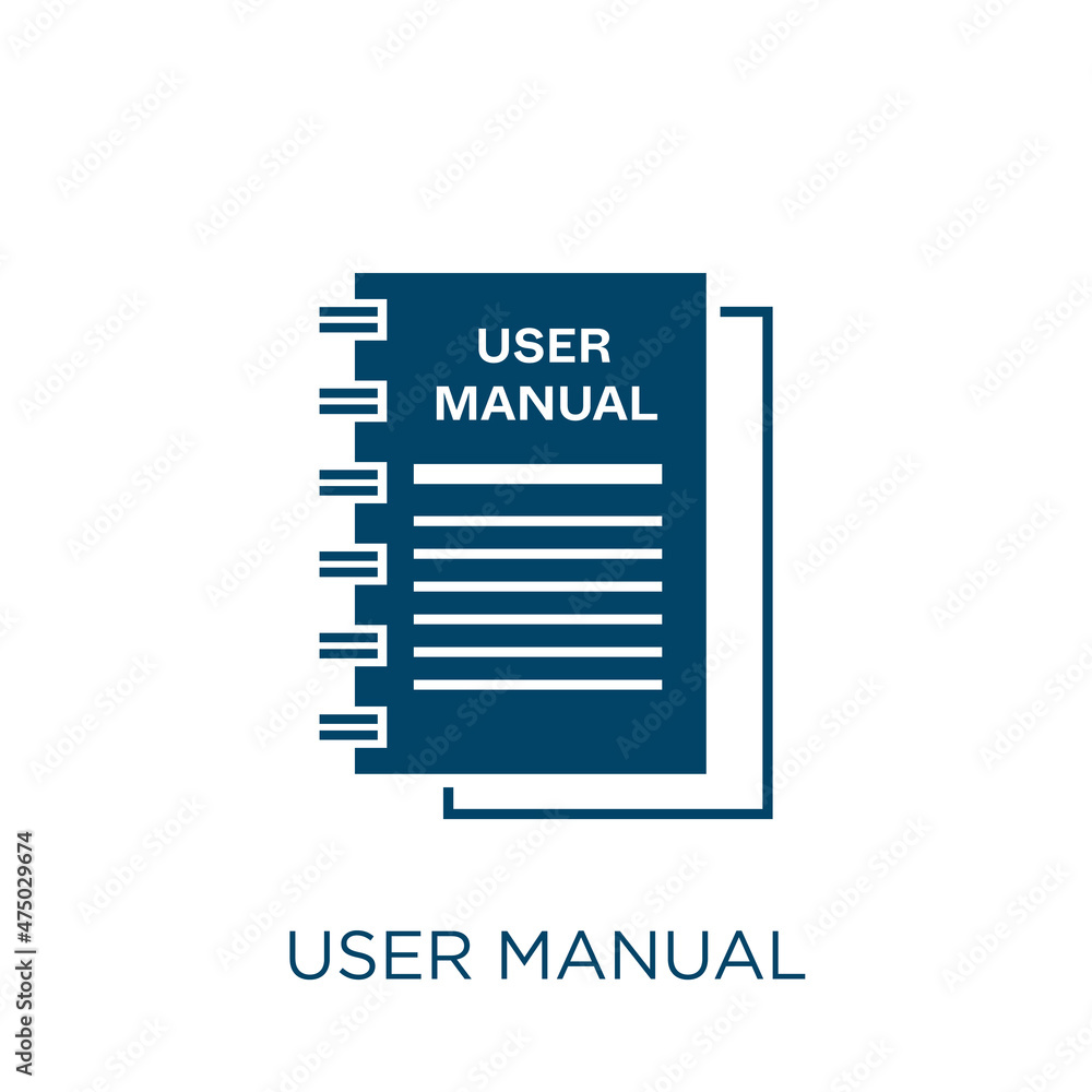 Poster user manual vector icon. technology filled flat symbol for mobile concept and web design. black guid
