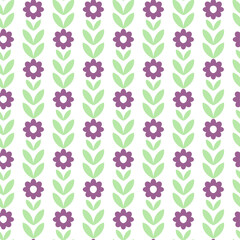 Colorful pattern with flower and leaves for fabric print, design paper. 