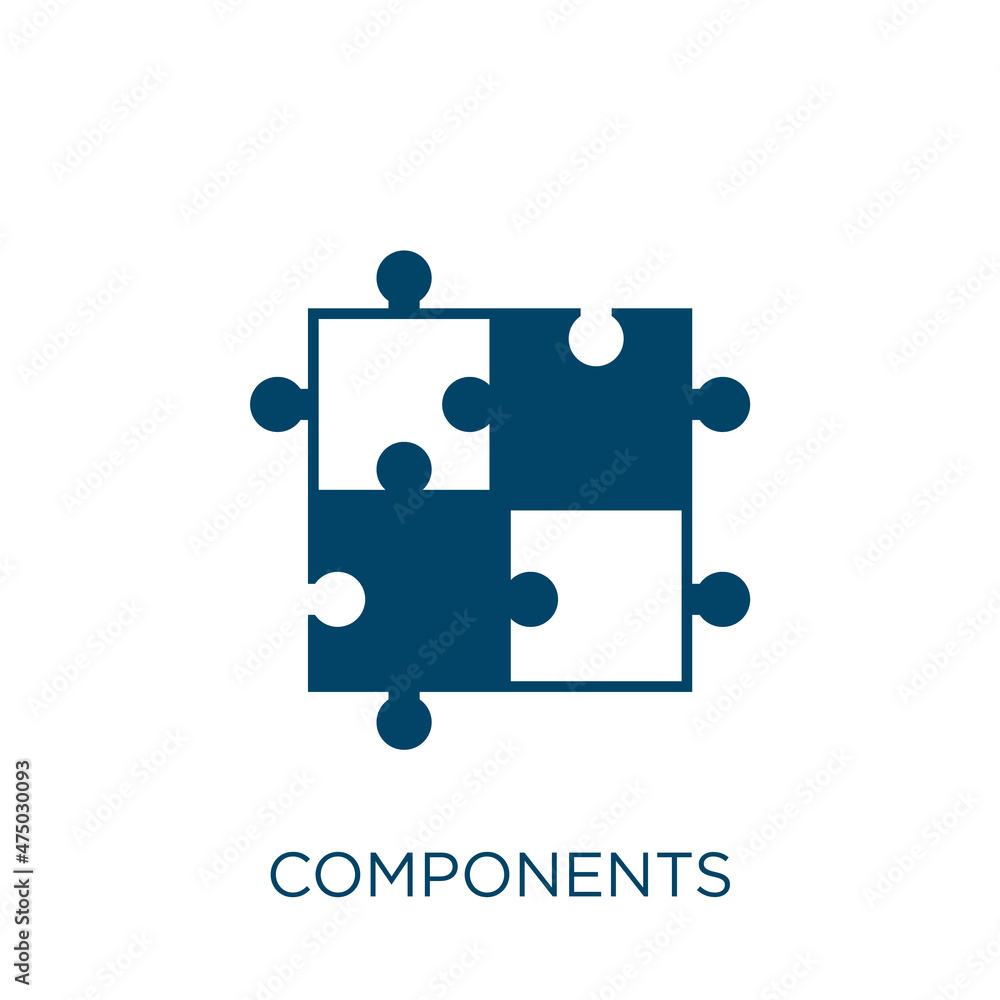 Poster components vector icon. component filled flat symbol for mobile concept and web design. black electr