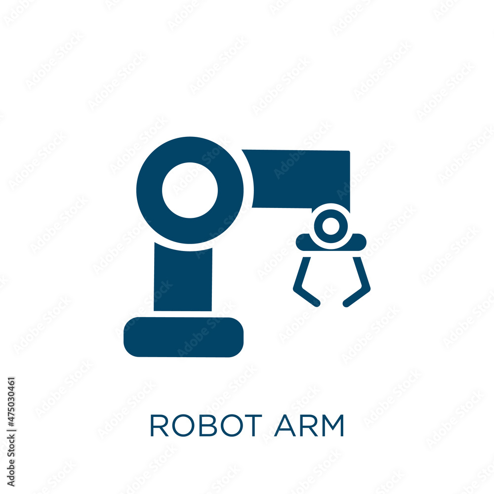 Aufkleber robot arm vector icon. robot filled flat symbol for mobile concept and web design. black arm glyph i