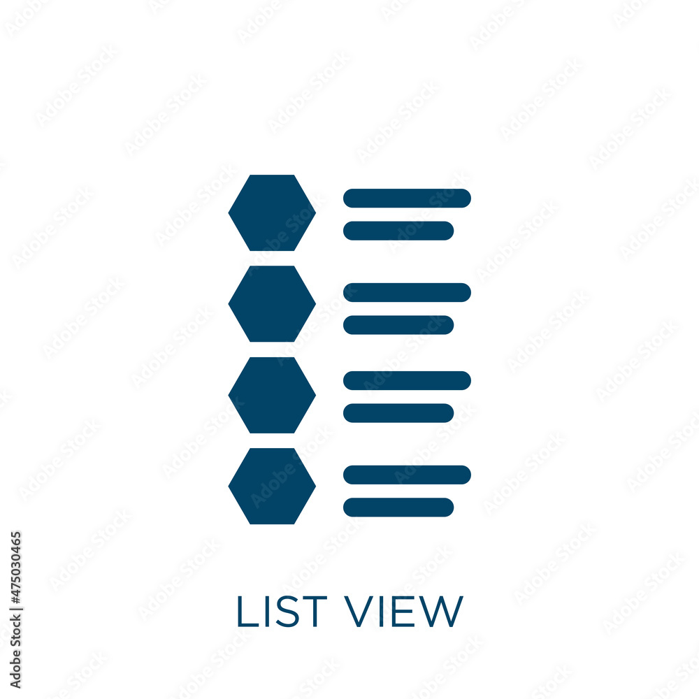 Poster list view vector icon. view filled flat symbol for mobile concept and web design. black paper glyph 