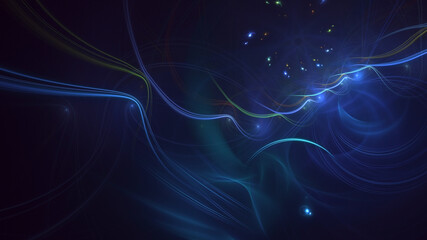 3D rendering abstract multicolor fractal light background