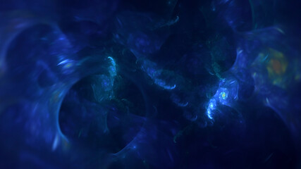 3D rendering abstract multicolor fractal light background