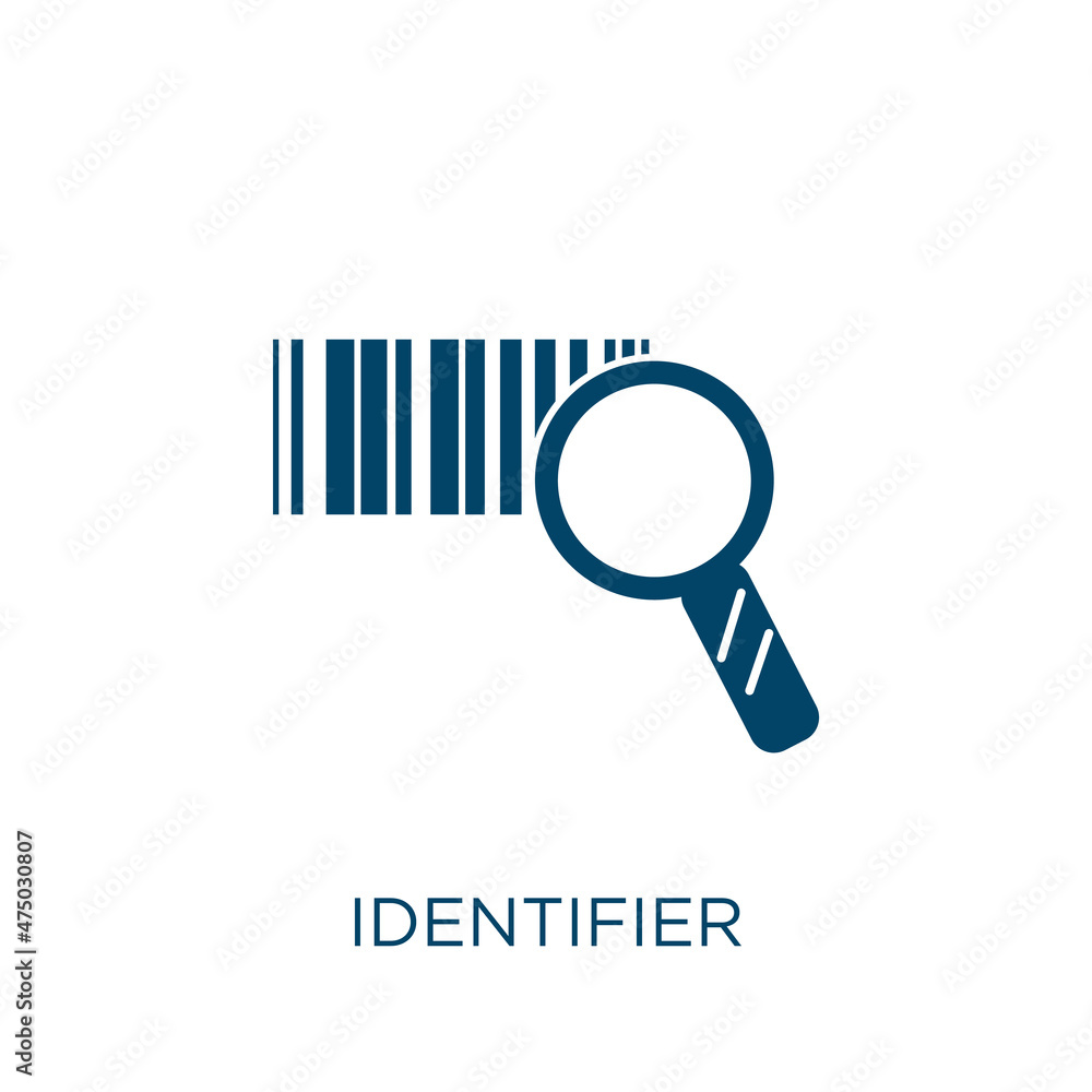 Poster identifier vector icon. paper filled flat symbol for mobile concept and web design. black identify g