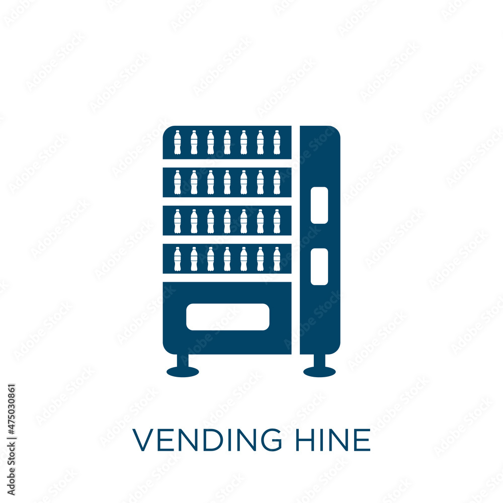 Poster vending machine vector icon. vending filled flat symbol for mobile concept and web design. black mac