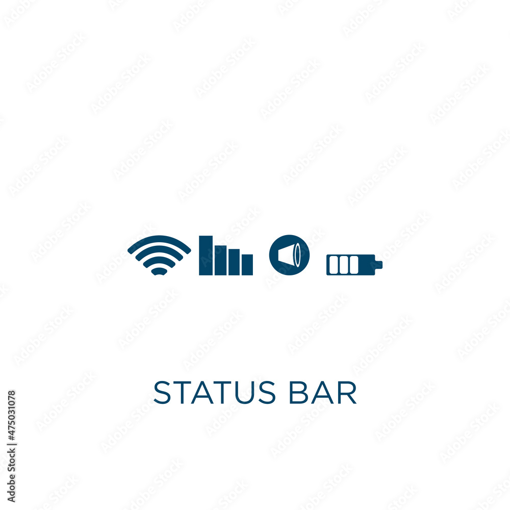 Poster status bar vector icon. interface filled flat symbol for mobile concept and web design. black status