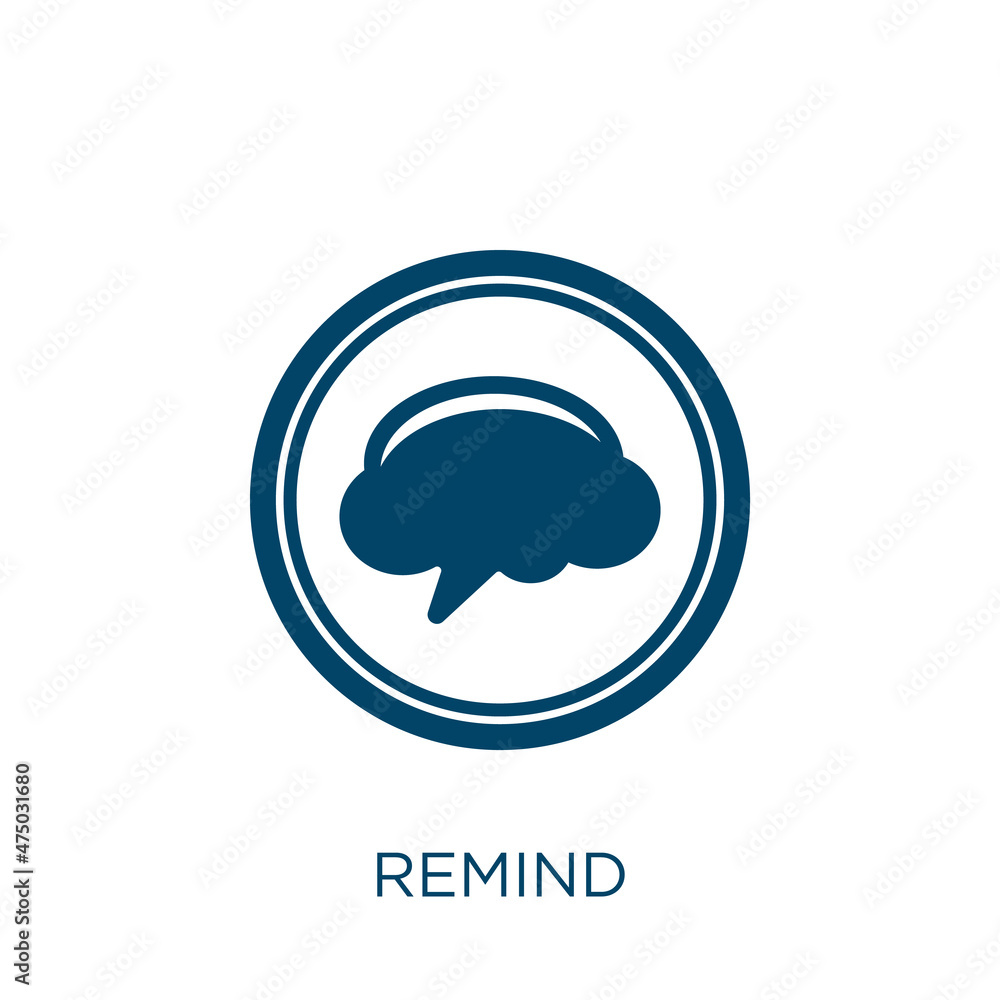 Aufkleber remind vector icon. reminder filled flat symbol for mobile concept and web design. black button glyp