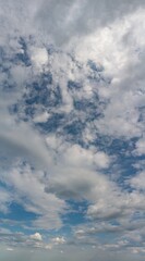 Fantastic clouds against blue sky, panorama