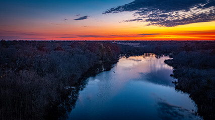 sunset over the lake