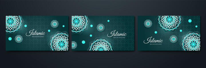 Mandala Flat flower light tosca pattern Islamic design background. Islamic Background design for Ramadan Kareem